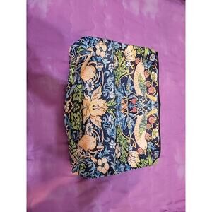 Morris & Co Bird & Strawberries Small Cosmetic Bag Zipper